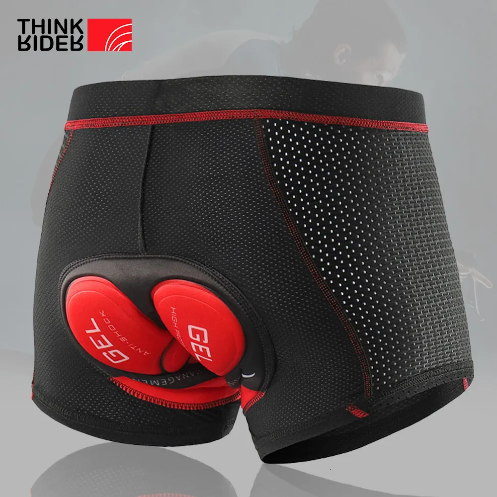 Cykling undervatter Thinkrider Cycling Shorts Cycling Breattable Underwear 5D Gel Pad stötsäker cykel Underbund MTB Road Bike Underwear Man Short 230428