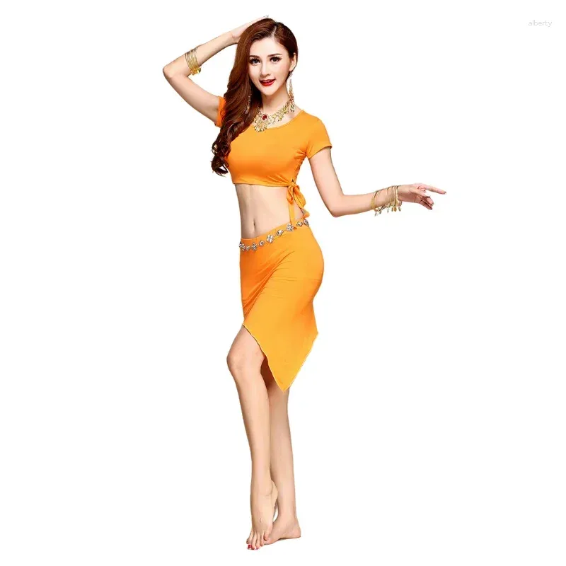 Estilo de desgaste de palco traje de dança do ventre conjunto latino roupas vestido de dança 2pcs-3pcs desempenho