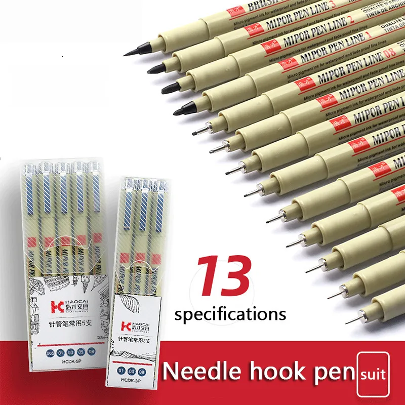 wholesale Markers Manga Needle Pen Art Handpainted Hook Line Sketch s Stationery Set Supplies School Sakura 230428