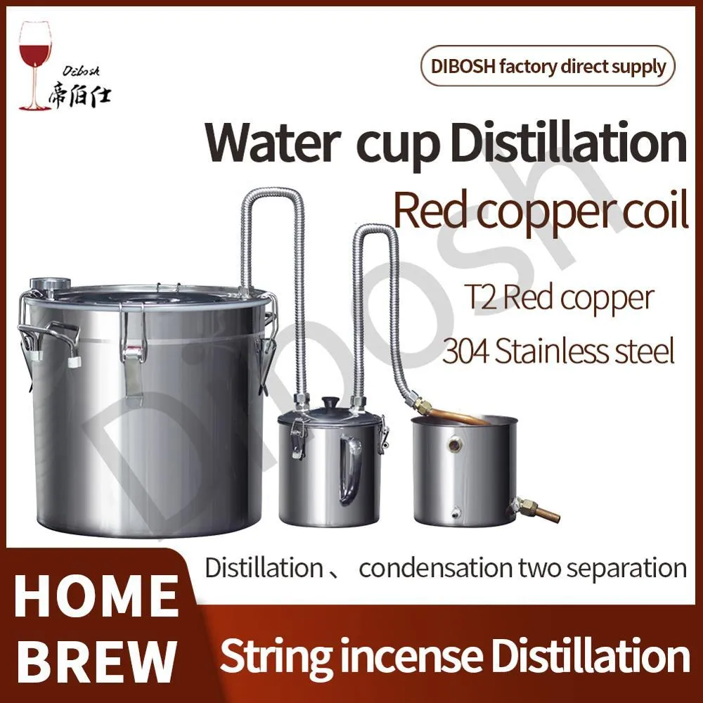 Produzione di distillatore a tazza da 33 l/50 l con tazza di profumo di stringa olio essenziale di rugiada pura distillatore di rame rosso per uso domestico piccola attrezzatura per la produzione di birra