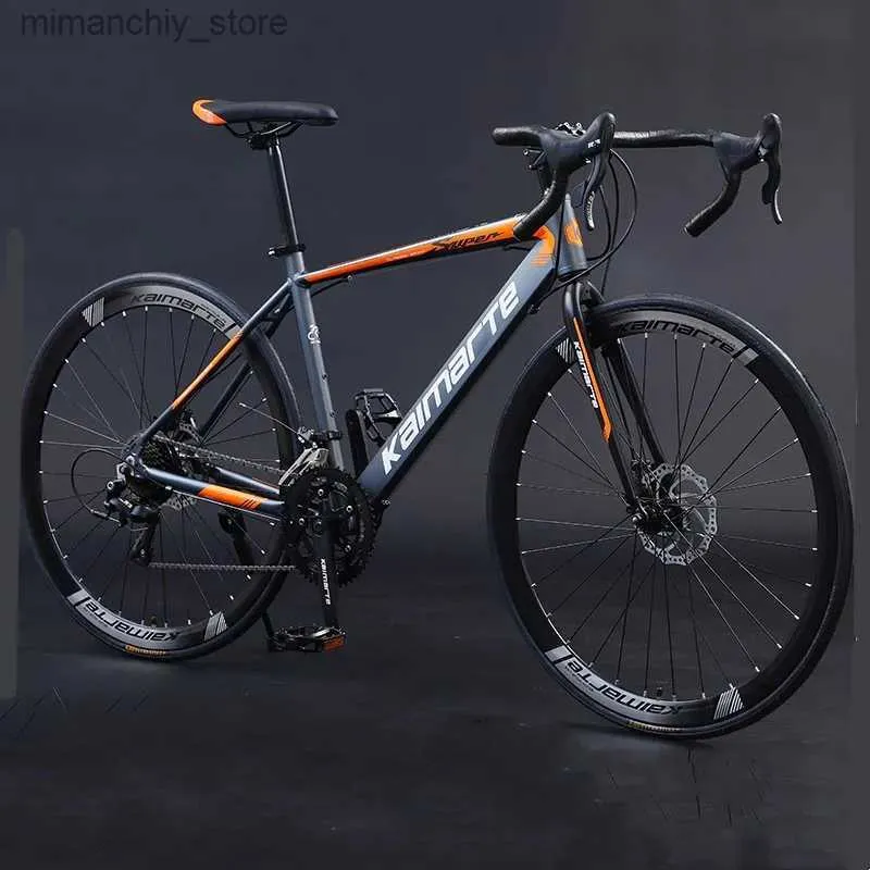 Biciclette 700c Bici da strada in lega di alluminio 14/16 Telaio da corsa Gravel Bicyc per adulti Doppio freno a disco MTB Racing Road Bicyc Q231129