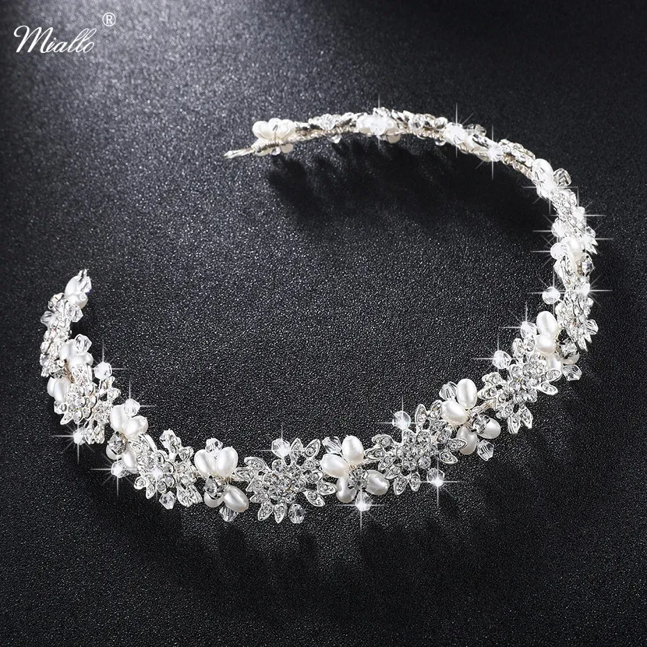 Bijoux de cheveux de mariage Bandeaux en cristal clair de luxe pour femmes cheveux de mariée vigne perle bijoux de cheveux de mariage accessoires mariée casque couronnes cadeaux 231128