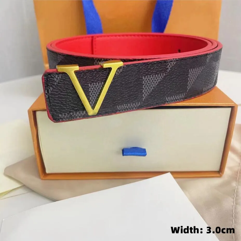 Diseñador Mujer Ancho 30 mm hebilla de moda cinturón de cuero genuino 20 estilos Alta calidad con cinturones de caja AAA2088A