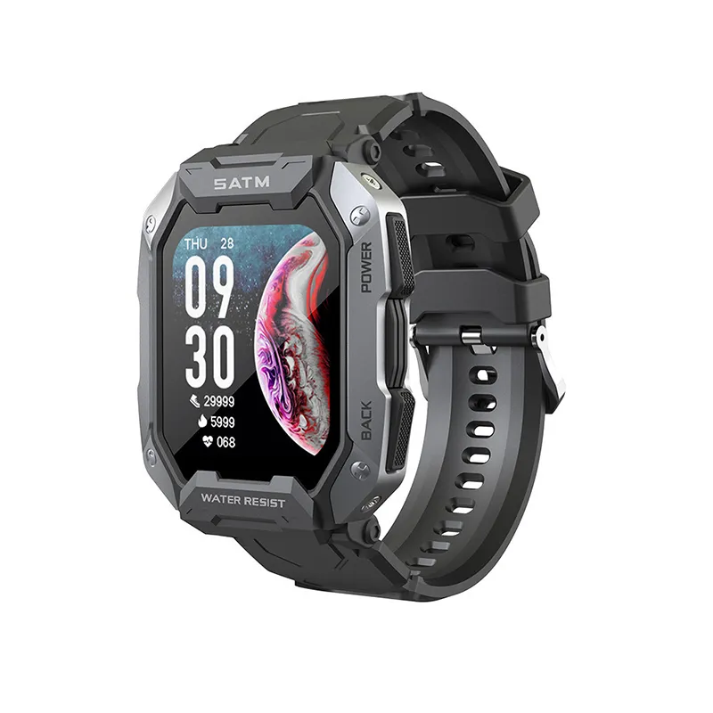 C20 militar relógio inteligente masculino carbono preto ultra exército ao ar livre ip68 à prova dip68 água monitor de freqüência cardíaca oxigênio no sangue smartwatch 2023