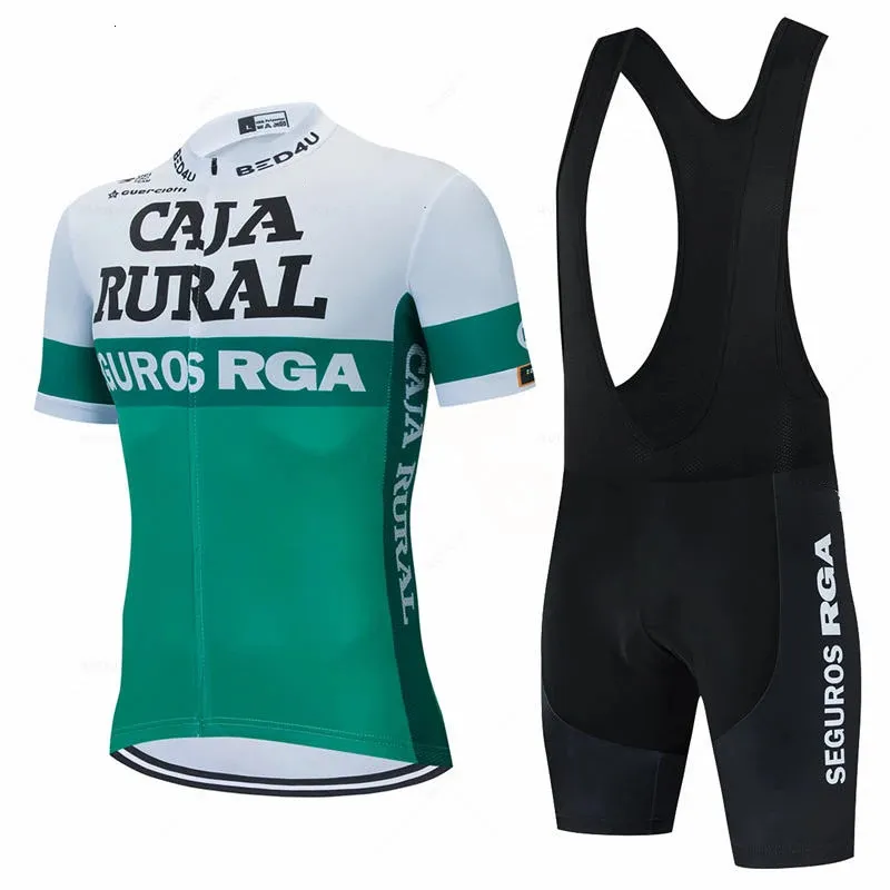 Maglia da ciclismo Set Caja Rural Summer Maillot Ciclismo Hombre Uomo Abbigliamento Manica corta da bicicletta Bib Bike 231128