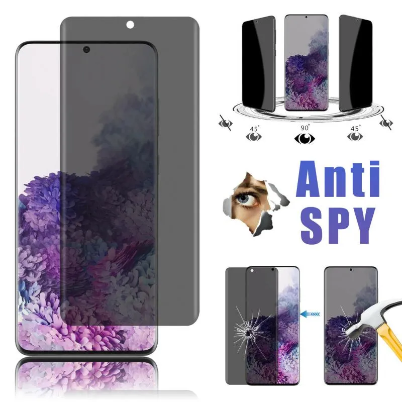 Protecteur d'écran de téléphone anti-espion pour Samsung Galaxy S21 S22 S23 verre trempé de confidentialité pour Samsung S23PLUS avec fonction d'empreintes digitales