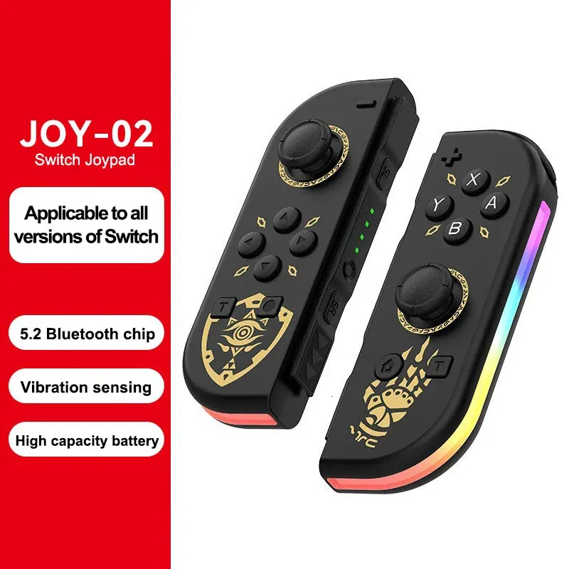 Gamecontrollers Joysticks JOY 2 RGB Draadloos voor Nintendo Switch Joystickondersteuning 6 Axis Gyro Wake Up-functie Multi Color Joypad L R Gamepad 231128