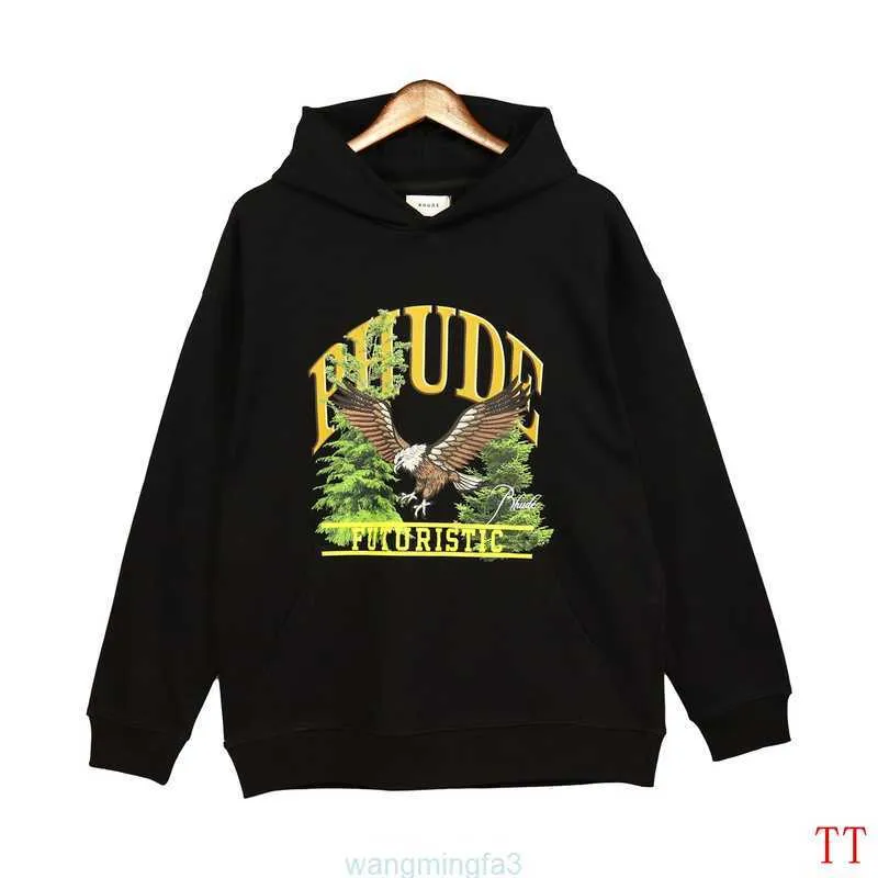 Drxy Men and Women Sweatshirts Rhude Full Zip Up Jacket Designer High Street Fashion Brand Letter Embroidery Rhude Loose TerryパーカーカーディガンセーターとLPM