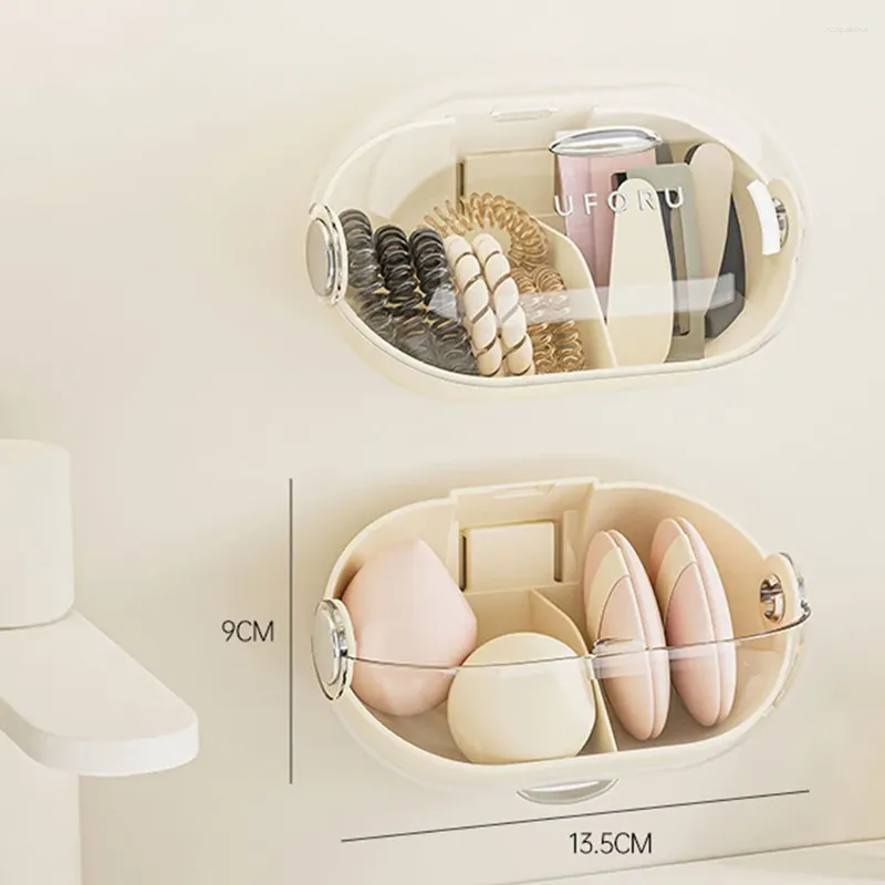 Storage Boxes Punch-Free Beauty Egg Box With Lid Household Dust-proof Makeup Organising For Bedroom