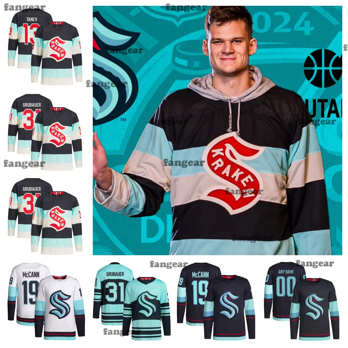 22 Oliver Bjorkstrand 2024 Winterklassiker Hockey -Trikot -Vince Dunn Jaden Schwartz Jared McCann Eberle Yanni Gourde Matty Beniers Philipp Grubauer Kailer Yamamoto