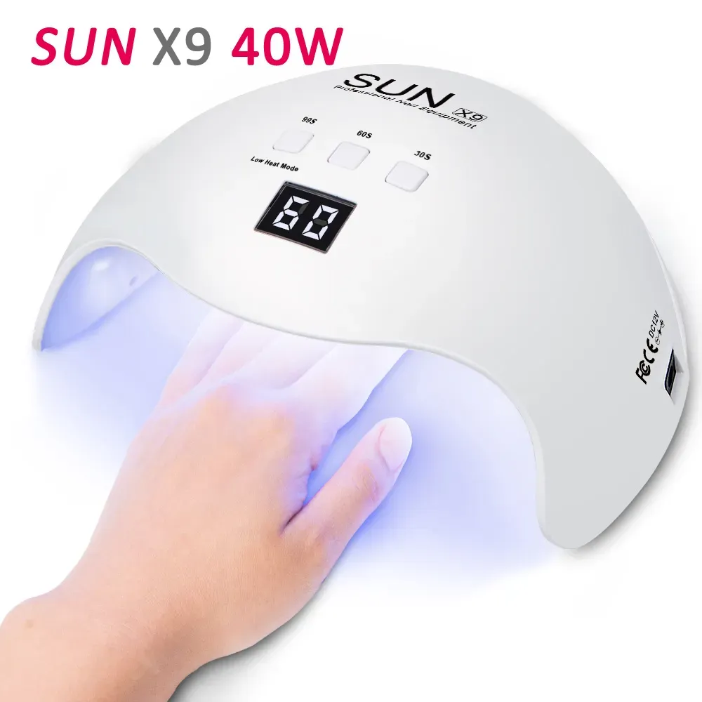 Güneş X9 40W Tırnak Kurutma UV LED tırnak lambası 30s 60s 99s Otomatik algılama cihazı ile ayarlanmış, genişletilmiş tutkal LED BJ'yi iyileştirebilir