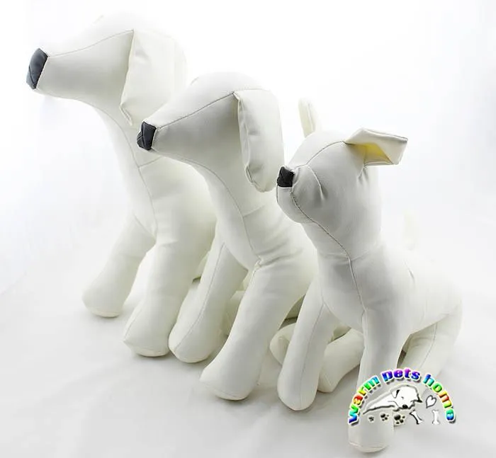 Spielzeug PVC-Leder Hundeschaufensterpuppen Pet Shop Produkte Schwarz Weiß Sitzhaltung Hundemodelle