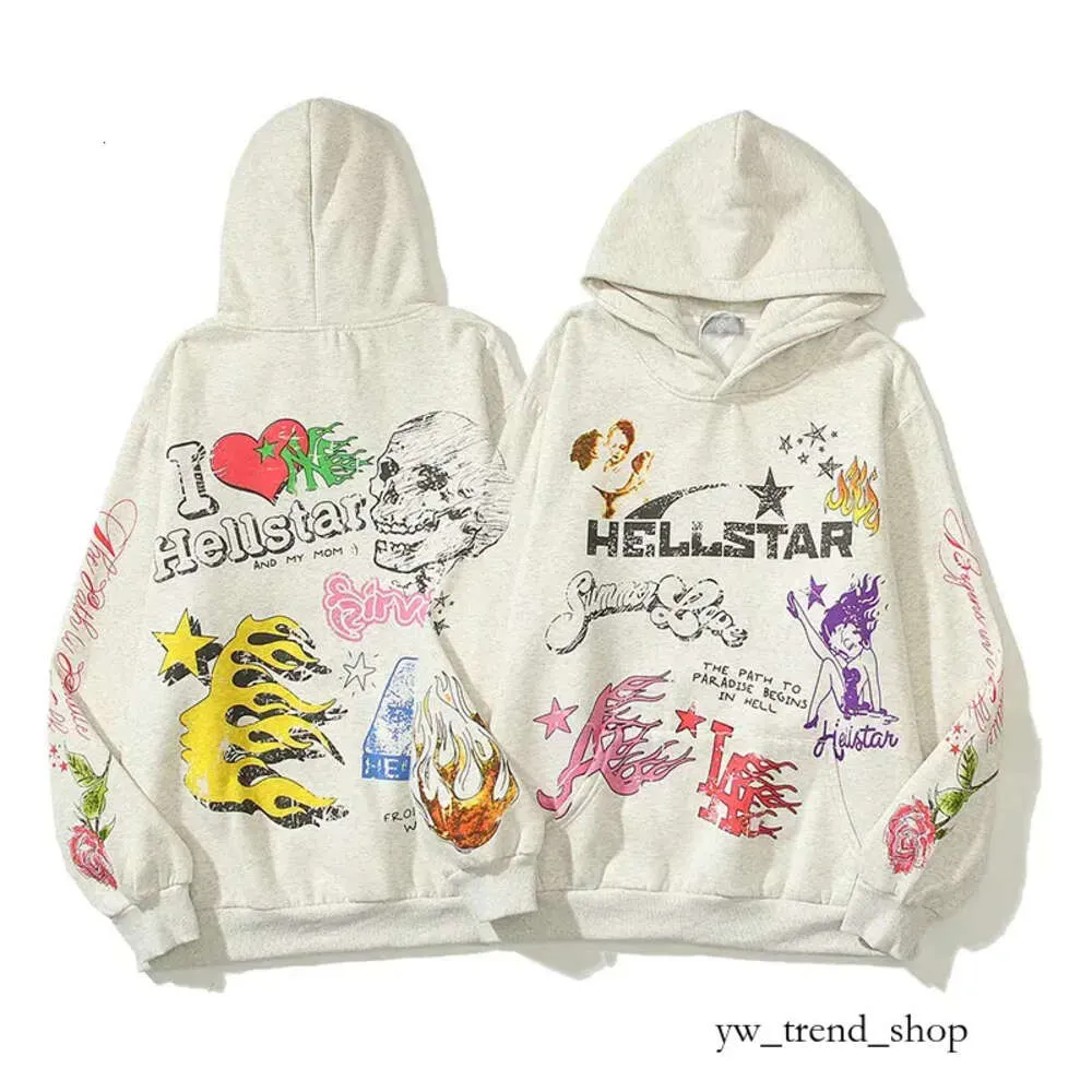 Hellstar Designer Hoodie Hellstar Heren Pullover Spiderweb Star Flash Lange mouw Straat Hiphop Sweatshirts Blauw Rood Grijs Zwart Wit Yoga Vintage 648