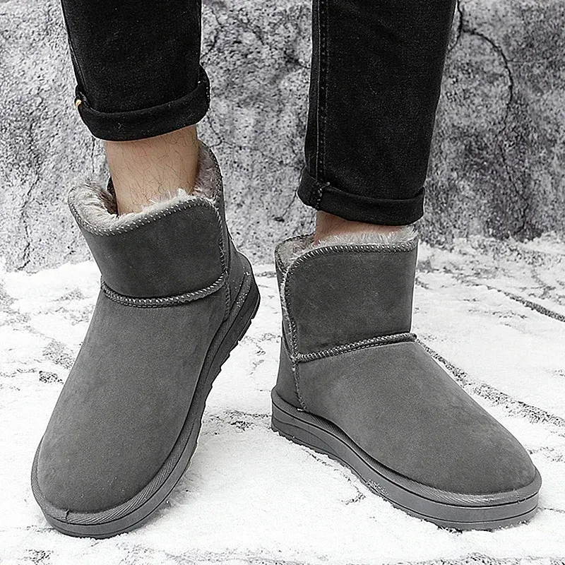 Botas Casais de Inverno Neve Mantenha Quente Curto Pelúcia Sapatos de Algodão Plano para Homens Ao Ar Livre Antiderrapante Mulheres Casual Tornozelo 231128