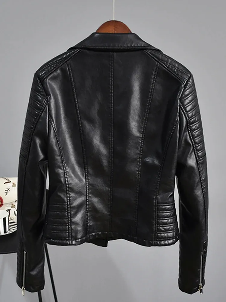 Casual Solid Rivets Turndown Collar Outerwear Casual Solid Rivets Turndown Collar Outerwear