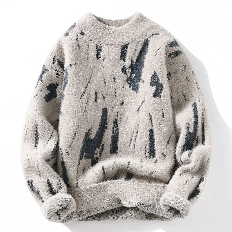 Suéteres femininos inverno harajuku mink cashmere suéter homens meia gola alta hip hop suéteres de alta qualidade pull homme grosso quente mens pullovers 231129