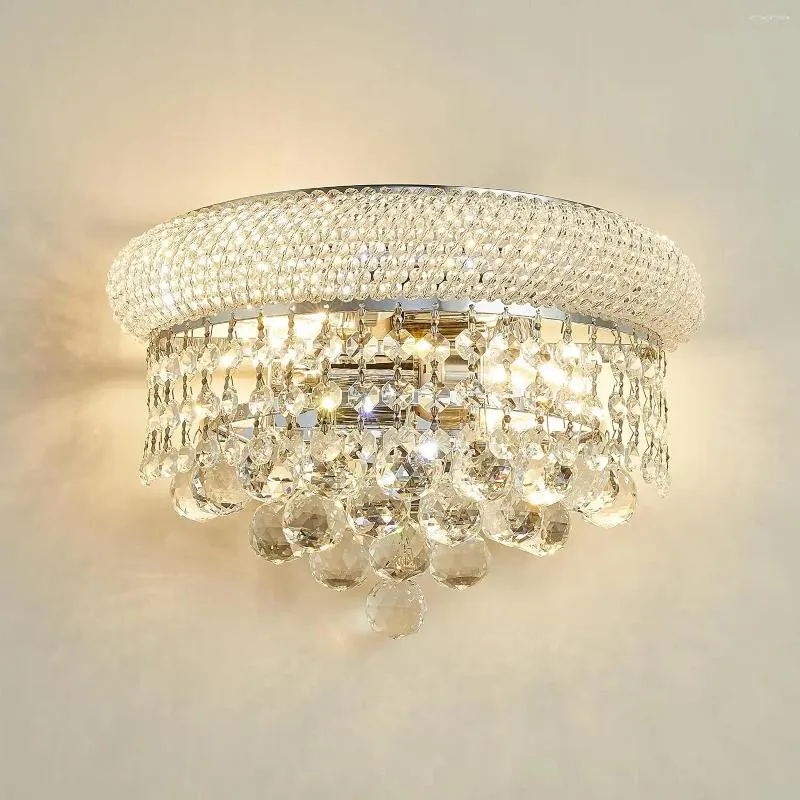 Ljuskronor homeooze 2-Lights Empire Crystal Wall Sconce Light For Living Room Dining Badrum Vanity Mirrors Hall Bedroom garderob