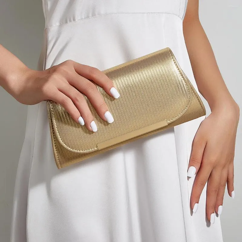 Metallic Evening Bags for Women Luxurious Gold Shiny Clutch for Parties