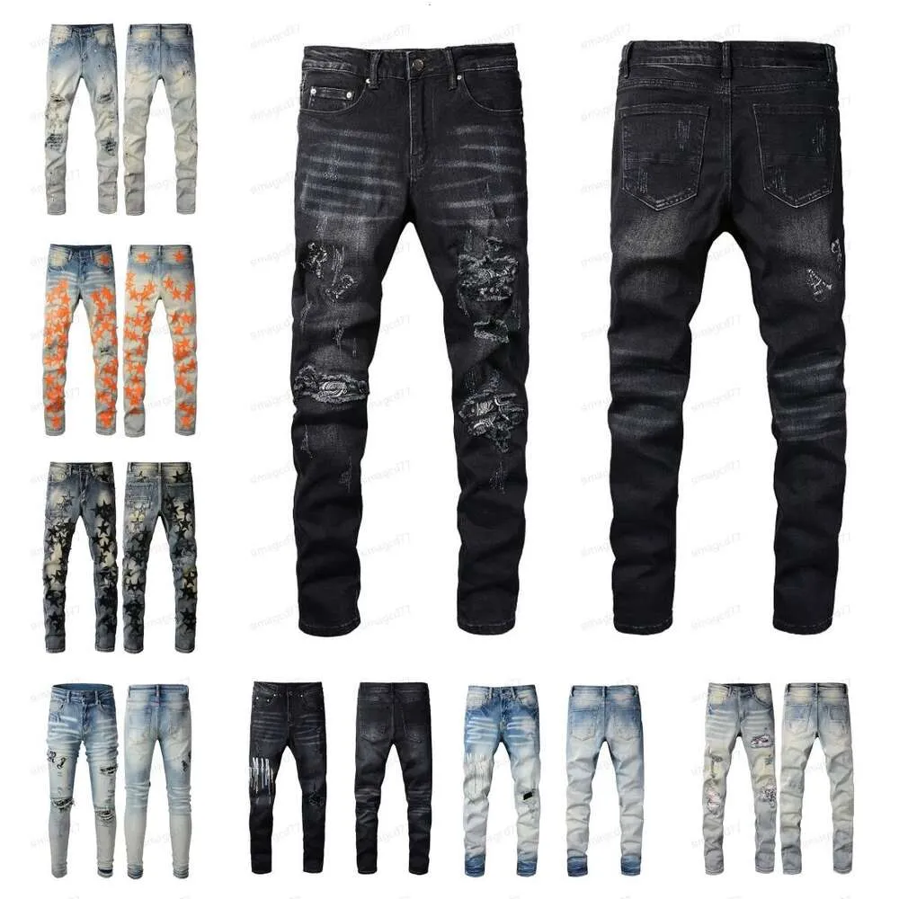 352 Amirs Mens Womens Dessens Dżinsy Zwykłe rozryte motocyklista Slim Prosty Denim for Men's Print Army Fashion Mans Mans Chude Pants M 6117 Amiris