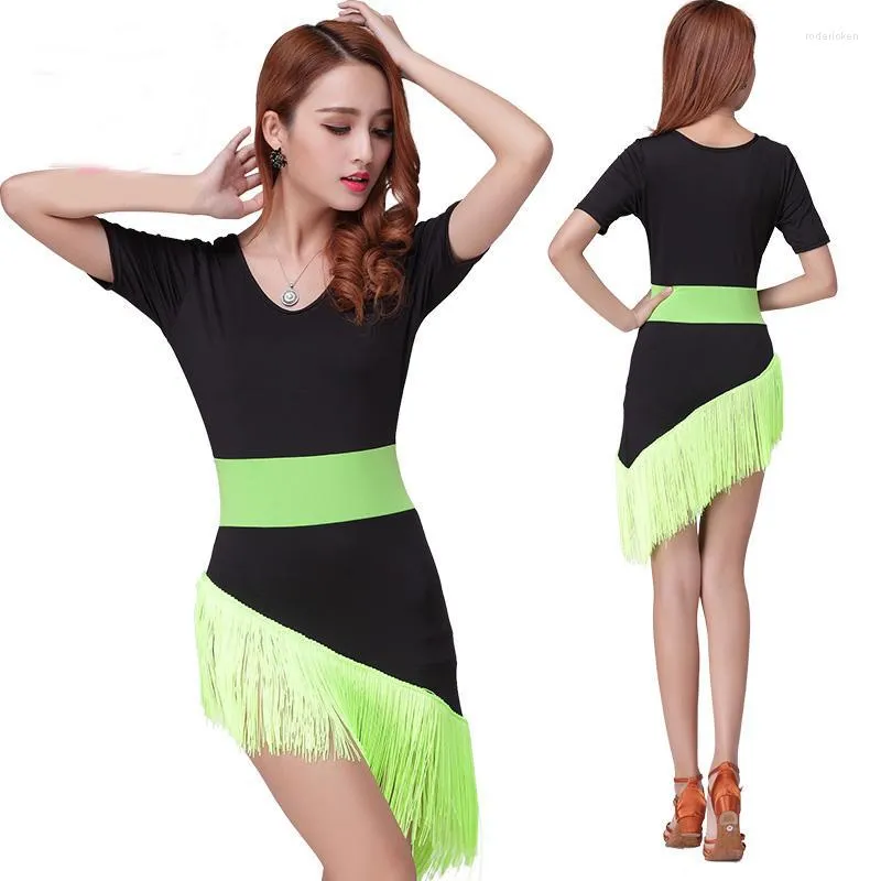 Stage Wear Spring Women's Latin Dance Dress Exercise Practice Fashion Modern Costumes Square Fringe Performance Clothing