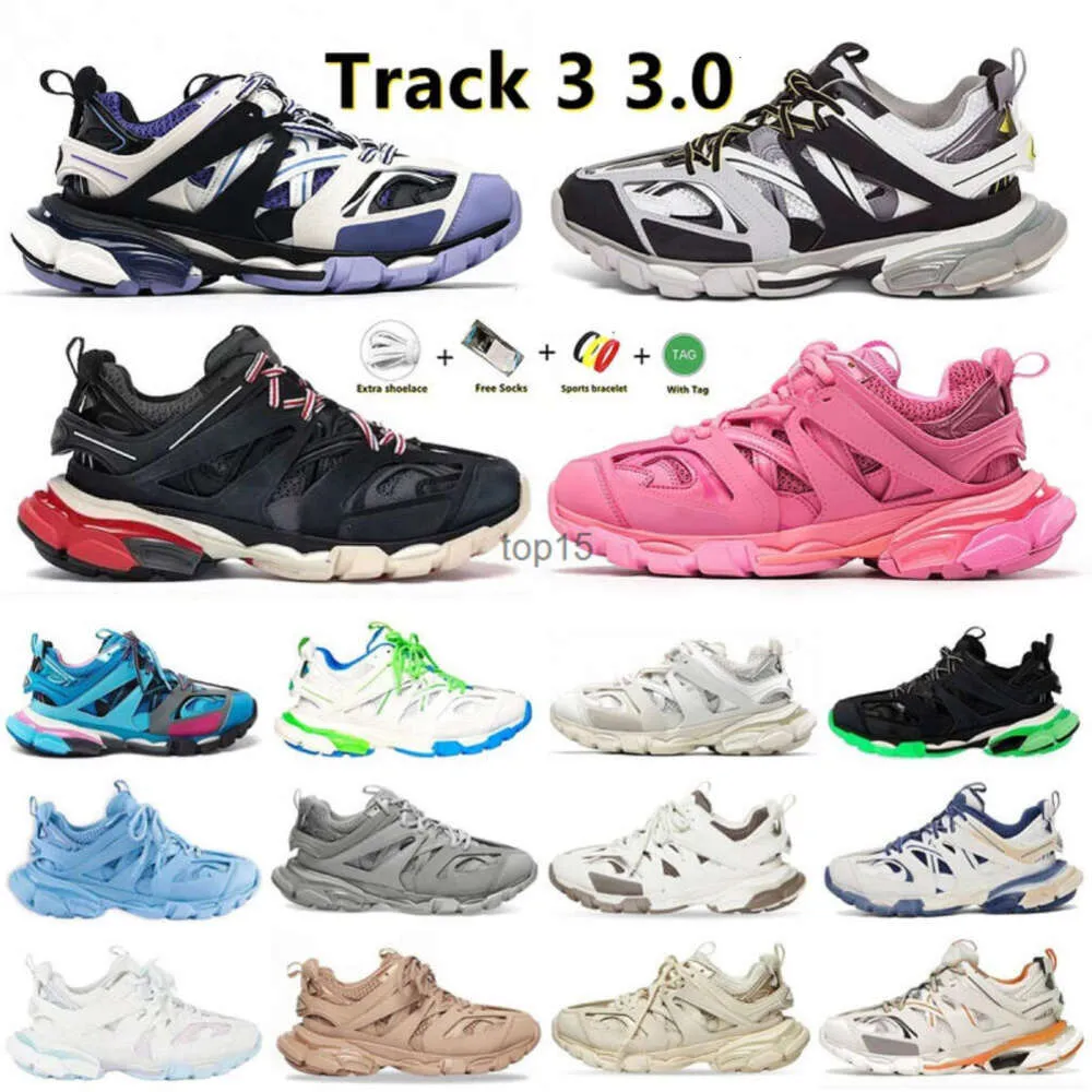 Triple S Track 3.0 Freizeitschuhe Sneakers Schwarz Weiß Grün Transparente Stickstoffkristall-Außensohle 17FW Laufschuhe Herren Damen Outdoor-Trainer Sport-Turnschuhe 035