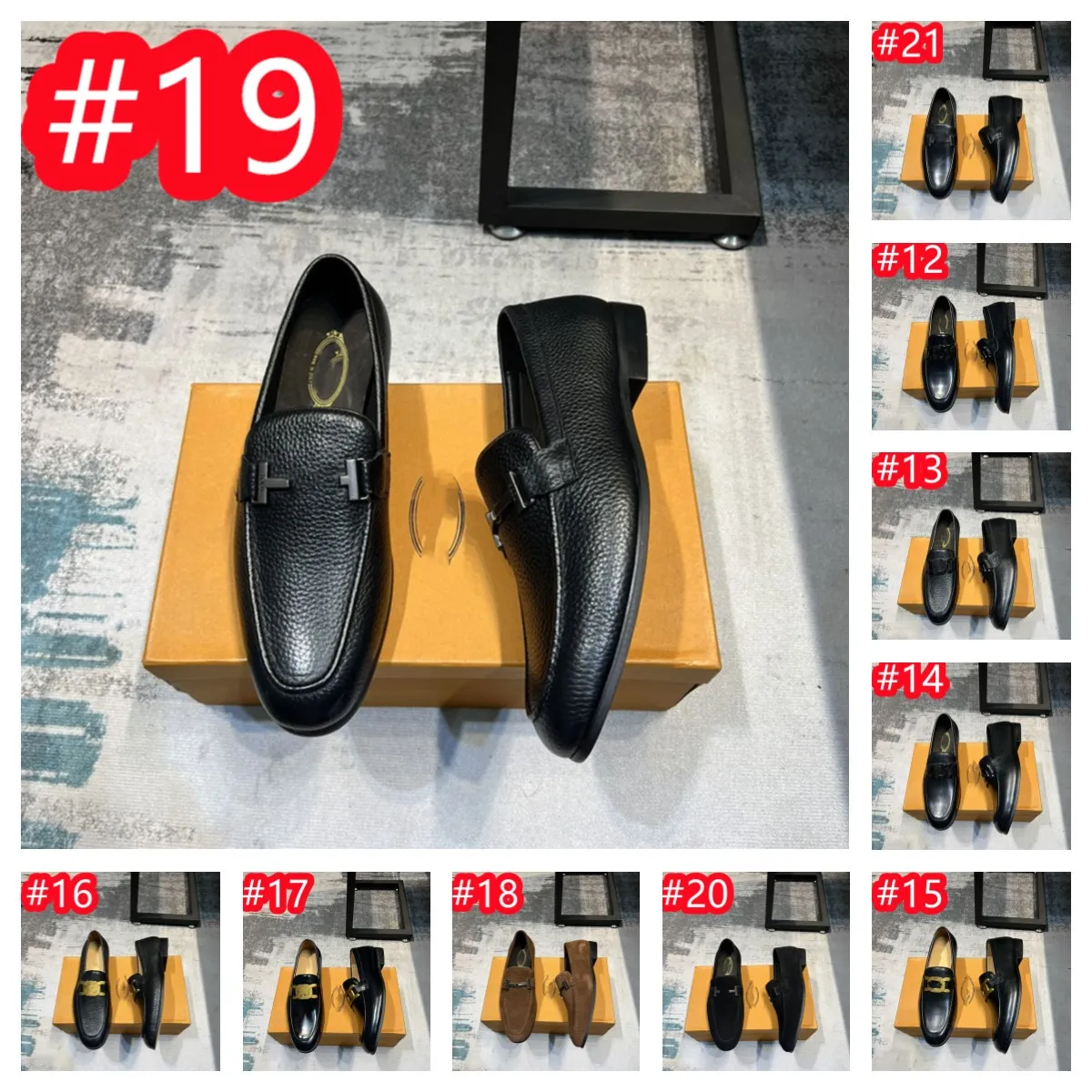 21 Modell Men män designer loafers skor mode loafers mockasins glid på man lägenheter bekväma manliga körning läderskor chaussure homme cuir