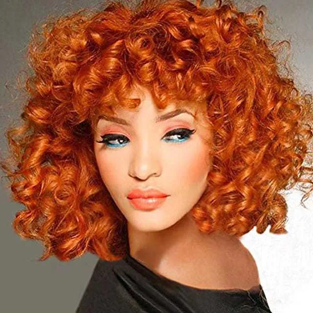 Synthetic Wigs Wig Small Curl Wig Women's Fashion Wig Chemical Fiber Wig Head Cover Cos Wig