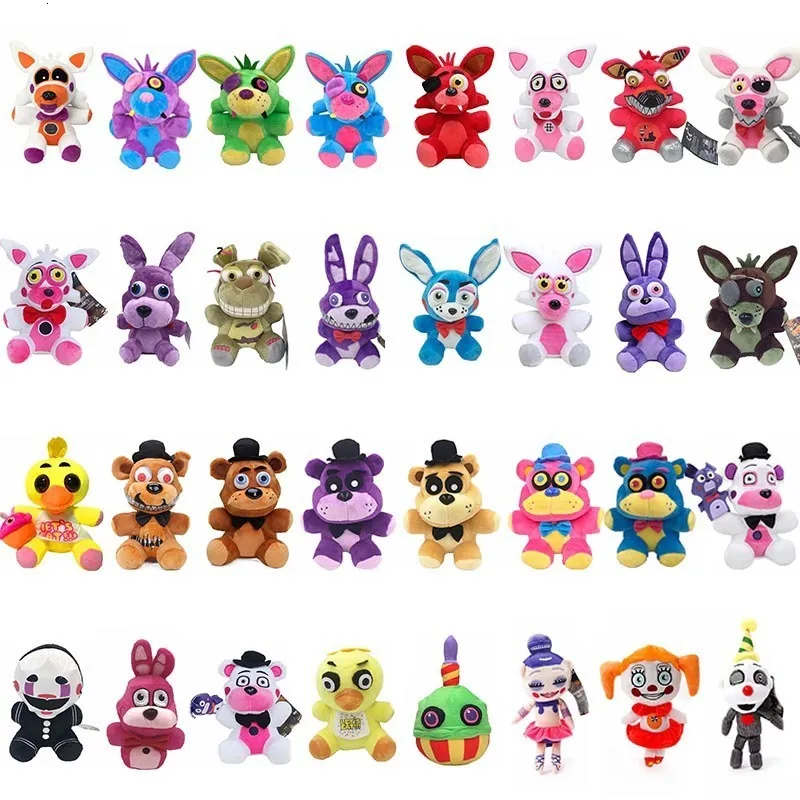 25 cm FNAF Toy Five Nights på Freddy's Plush Doll Sister Location Bear Foxy Chica Bonnie fyllda plyschleksaker Children LJ200928