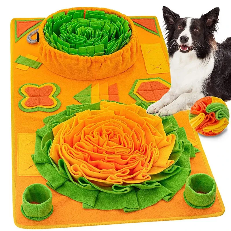 Dog Toys Chews Pet Dog Snuffle Mat Nose Smell Training Sniffing Pad Dog Puzzle Toy Slow Feeding Bowl Food Dispenser Treats Pad Washable Dog toy 231129