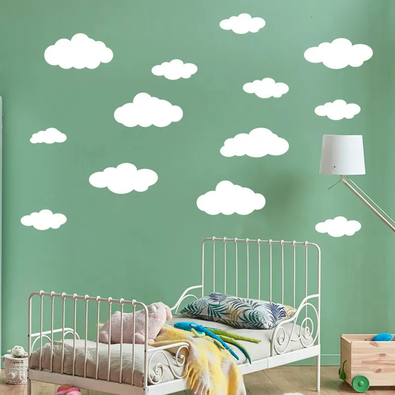 Adesivi murali 61417 pezzi Nuvole Vinile Camera dei bambini Ragazzo Ragazza Camera da letto Decalcomania Forma semplice Arte decorativa Murales pvc 231128