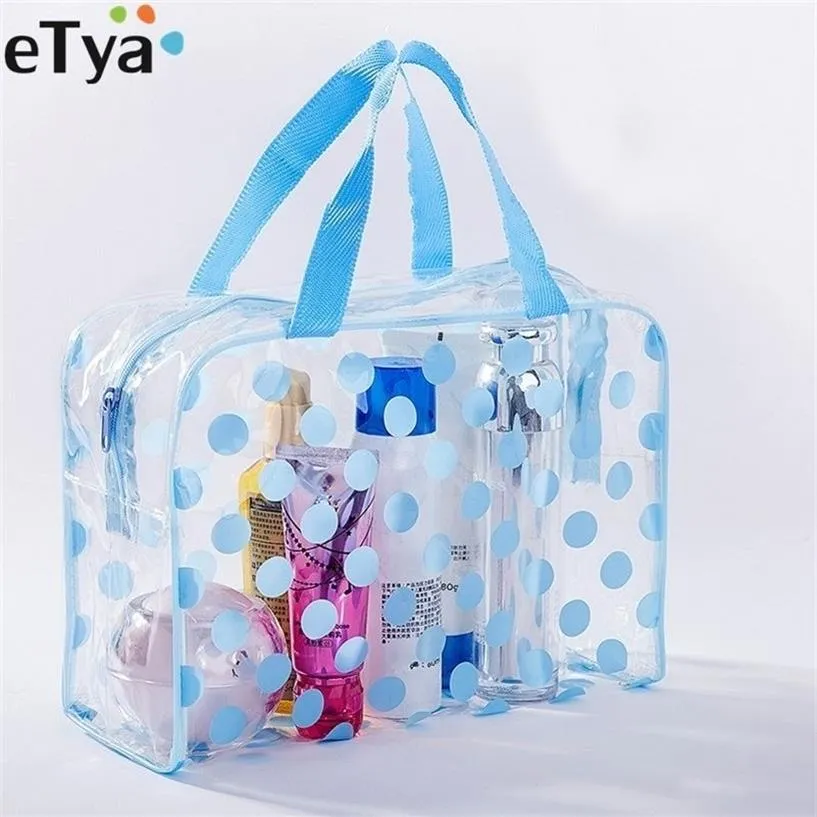 Cosmetische tas Fashion Dot Dames Reizen Transparant PVC Waterdicht Neceser Make-up s Make-upzakje Wastoilettas Tote Case 220218316a