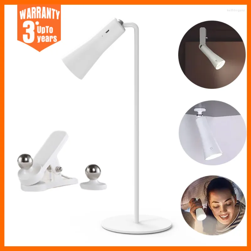 Tischlampen LED-Leselampe Wiederaufladbarer Schreibtisch Dimmbar 360 drehbares magnetisches Clip-Licht für das Studium