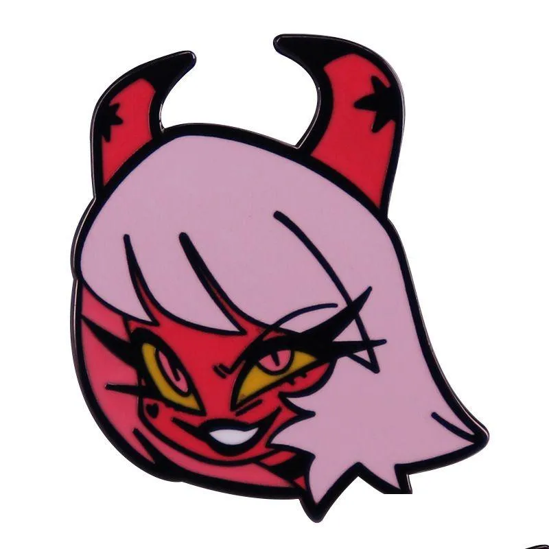 기타 패션 액세서리 Hazbin el 길항제 극도의 사악한 보스 Veronica Mede Pin Badge American Internet Adt Cartoon Metal Drop D DHCBQ