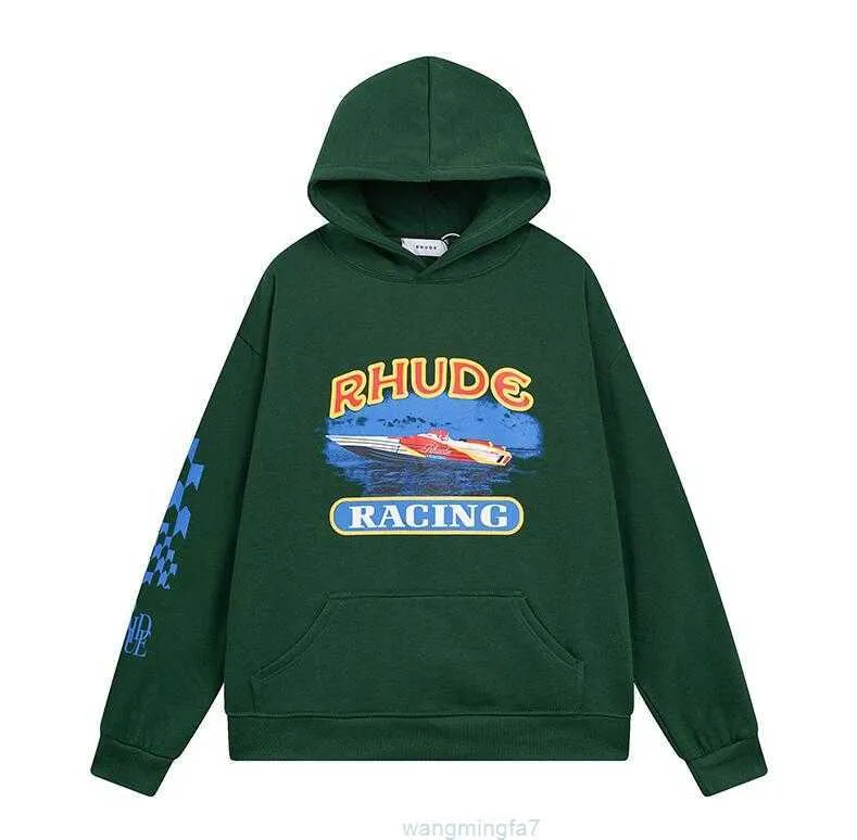 VHMO Män och kvinnor 2023 Ny hoodie Rhude Letter Tryck långärmad modeströja Hip Hop Luxury Brand Sweatshirts USA Size S-2XL