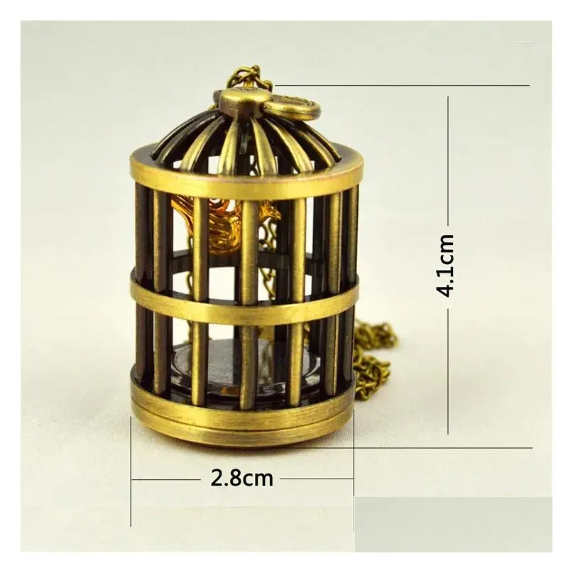 Montres de poche Vintage bronze sculpture quartz montre pour hommes gravés cage creux cage cage de collection de chaîne de chaîne de chaîne d'affichage cadeau dhduf dhduf