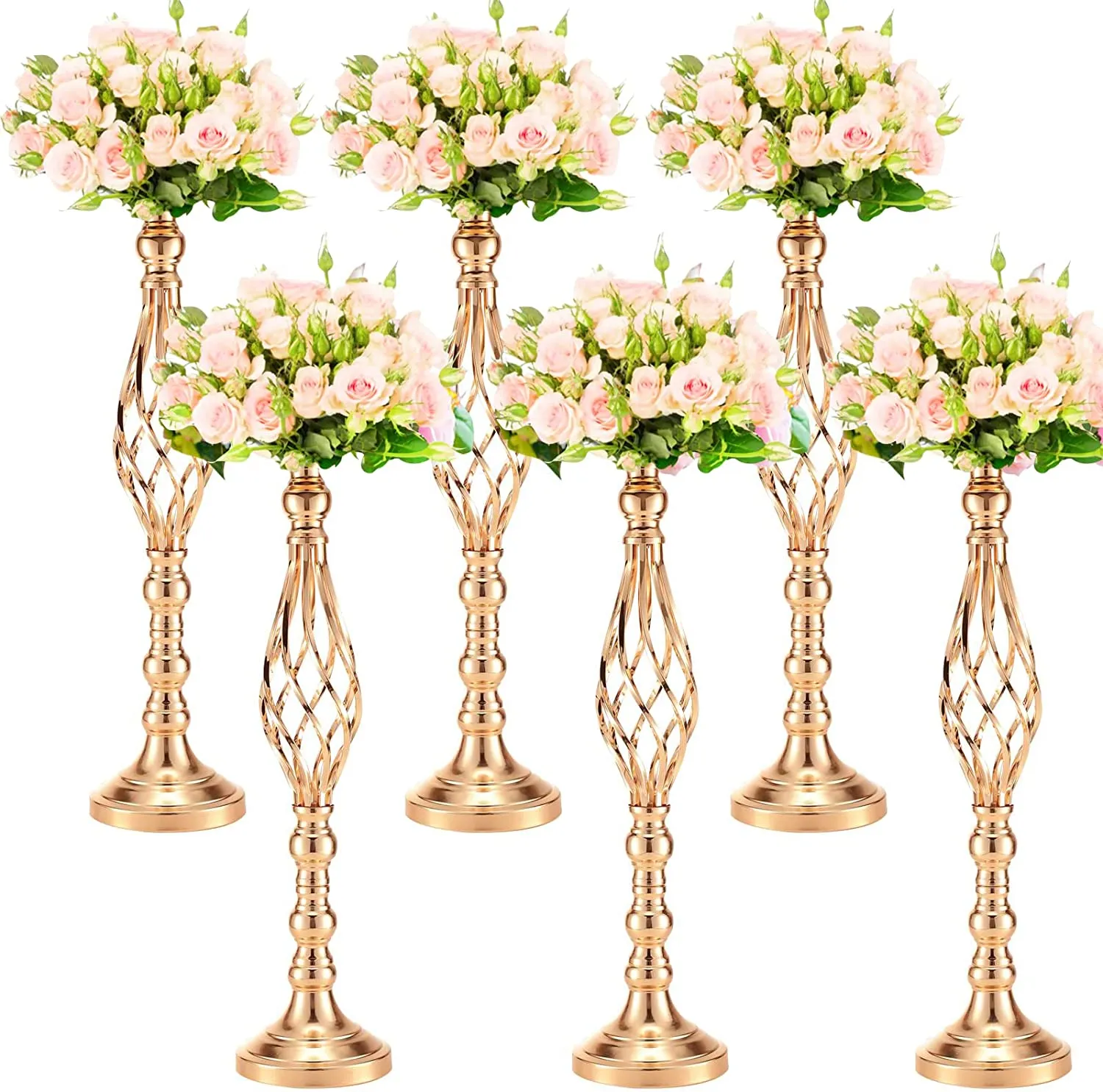 H60cm/70 cm/80cm/90 cm/100 cm/110 cm) Tall ljusstake för ogräs i mittstycket Metallbord Candelabra Hemblommor Vas Standlest för evenemang Dekor IMAKE868