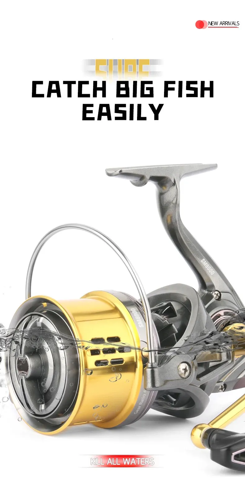 Fly Fishing Reels2 DEUKIO Reels 8000 10000 12000 Spinning Drag