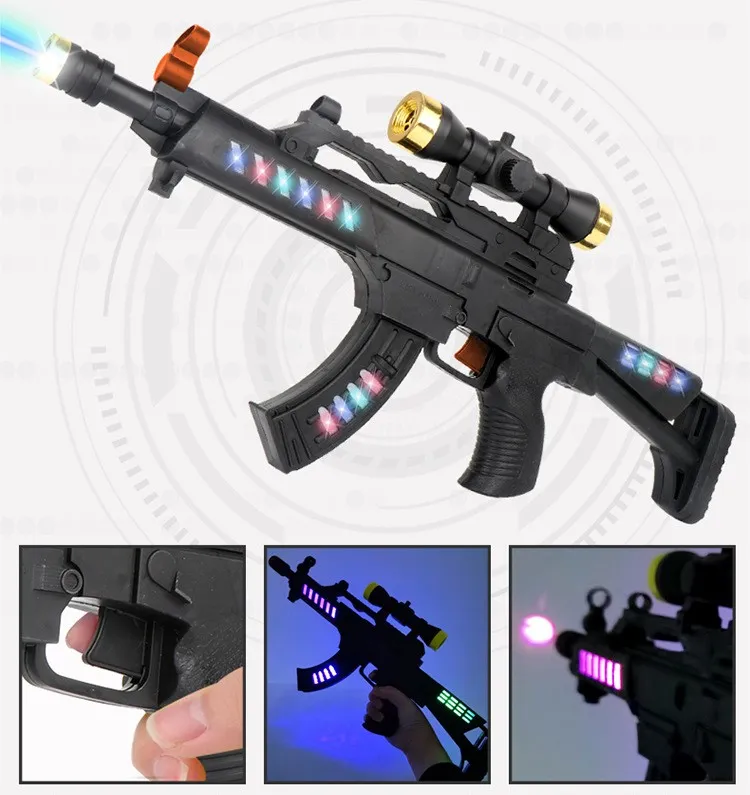 Wholesale Airsoft Rifles Airsoft Pistol Kids Toys Gun Llarge Electric Submachine Guns Music Luminescent Toy Gun Christmas Nerf Guns