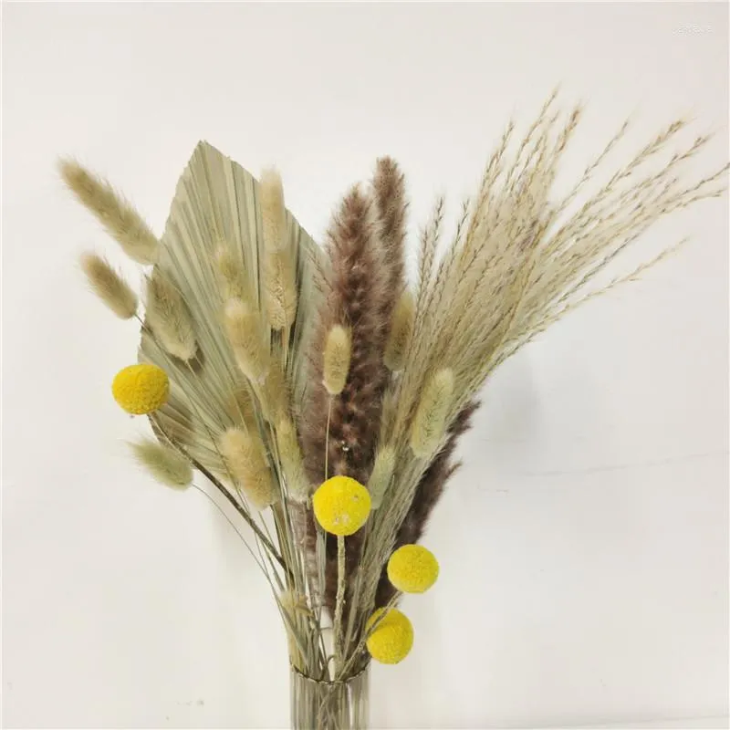 Декоративные цветы Рождественский натуральный сухой букет, состоящий из травы любовника и золотого мяча, так что на домашнем декоре свадебное украшение
