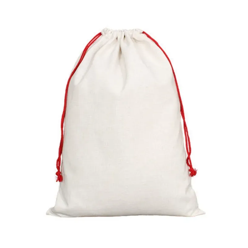 Sublimatie blanco kerstmanzakken DIY gepersonaliseerde tas met trekkoord Kerstcadeauzakken Pocket warmteoverdracht ZZ