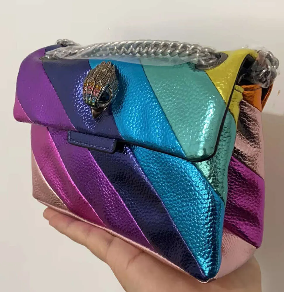 Bolsos de hombro Kurt Geiger London Bolso bandolera pequeño de piel sintética con diseño de arco iris y bolso de hombro de lujo Bolso bandolera pequeño