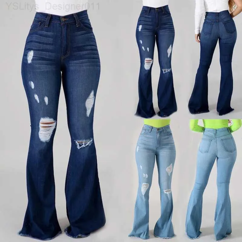 2023 Womens High Waist Ripped Flared Capris Fashionable Slim Fit Denim  Jeans Pants For Women For Street Casual Wear Sizes S 3XL L231129 From  Yslitys_designer011, $8.04