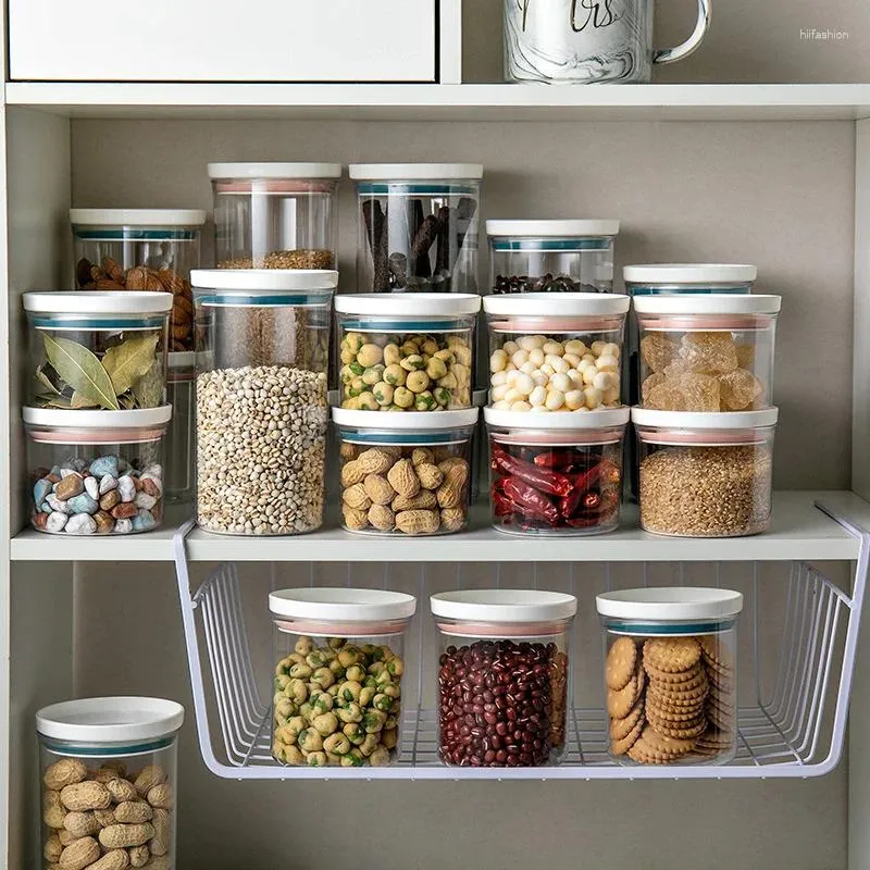Garrafas de armazenamento acessórios de cozinha caixa selada recipiente plástico tempero comida vasilha manter frascos frescos para cereais a granel