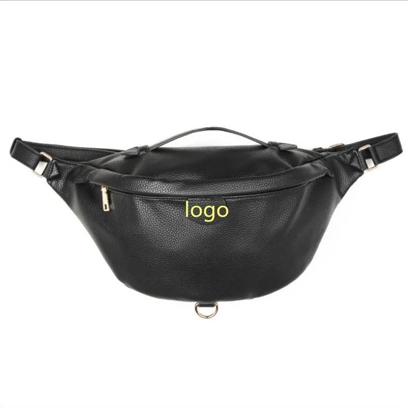 Top Quality Waist Bag Fashion Letters Embossed Waist Belt Bag Men Women pu Leather Waist Packs230G
