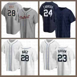 ''Tigers''Baseball Jersey 28 Javier Baez Miguel Cabrera Kirk Gibson Tucker Barnhart Jacoby Jones Dustin Garneau Jake Rogers Jonathan