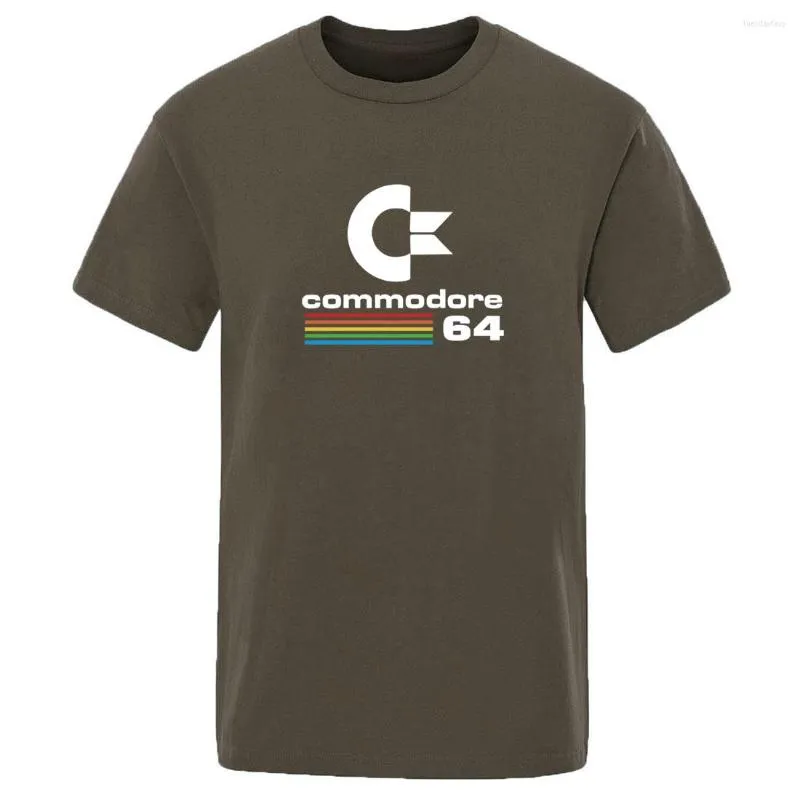 Heren t shirts camisetas cotton commodore 64 shirt voor mannen 2023 zomer crew nek t-shirts mannelijke harajuku hiphop homme mode top tees