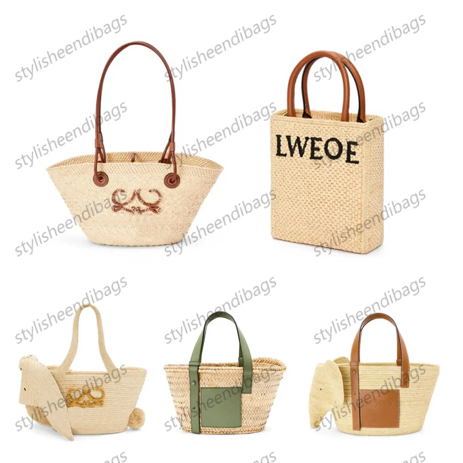 stylisheendibags Raffias basket Straw anagram Bag tote handbag Fold Shopper Designer Shoulder bucket bag luxury top handle summer weave travel Beach bags