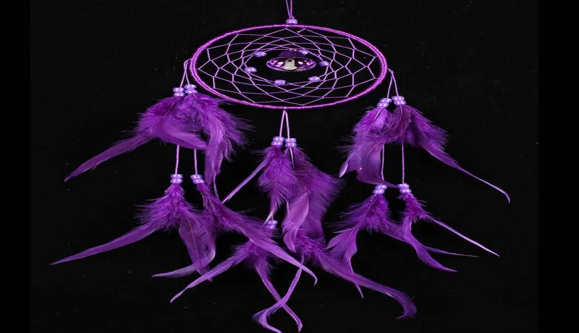 Фиолетовый прекрасный Ловец снов с перьями Ловец снов настенный автомобиль домашний декор подарок 6 видов на выбор6373966