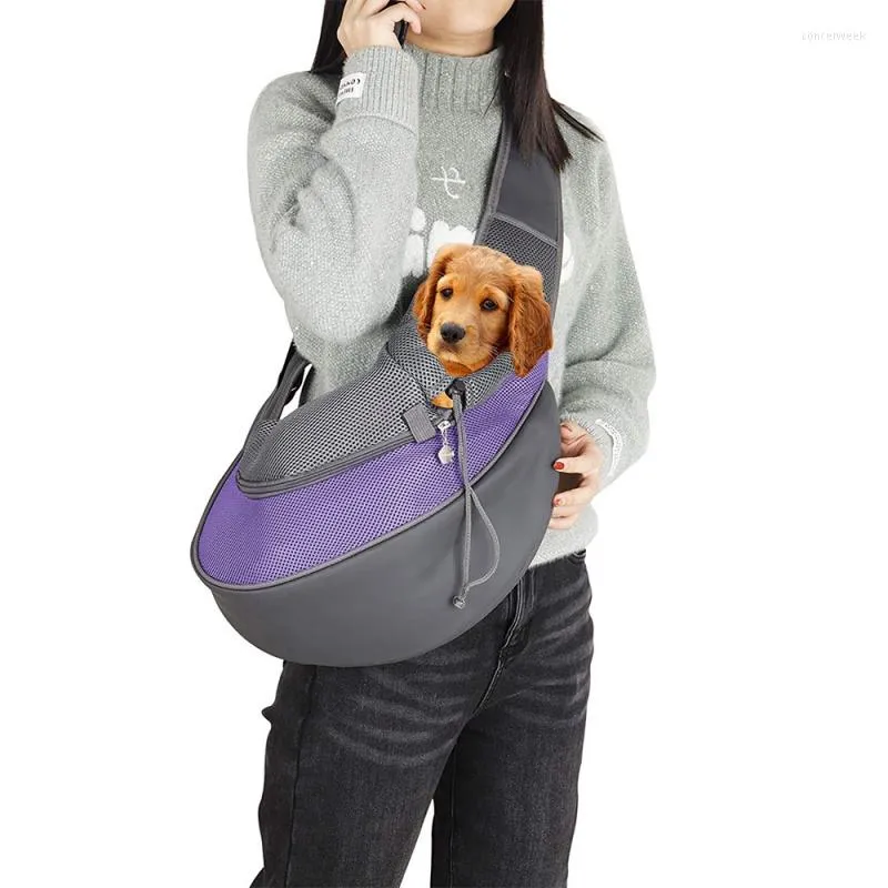 Dog Car Seat Covers Pet Cat Sling Carrier Bag Puppy Shoulder Carry Hands Free Pets Travel Tote With Adjustable Strap Mesh Pouch