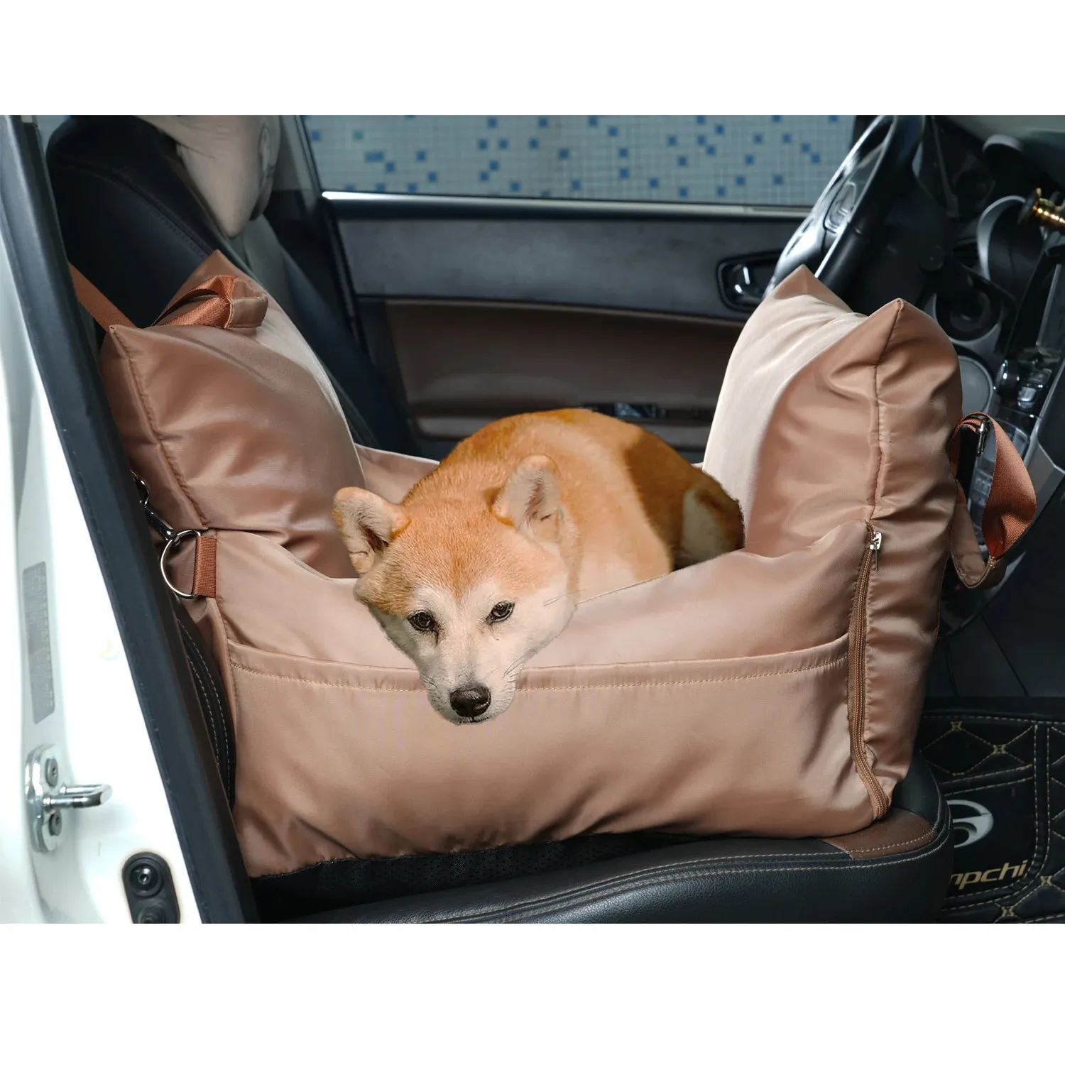 canis canetas Pet Car Safety Seat Bed Pad Kennel Tecido de dupla face totalmente removível e lavável Pet upplies Stravel Dog Car Seat Cover 231129